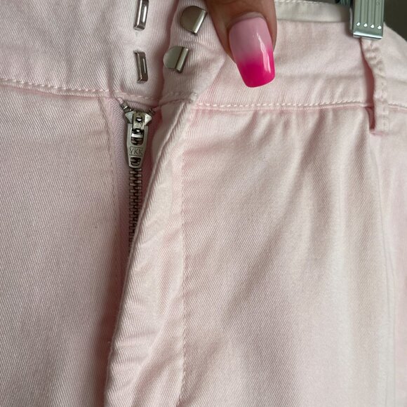 Saks Fifth Avenue Womens 5th Ave Ankle Pants Size 8 Pink Cotton Blend - Picture 3 of 6